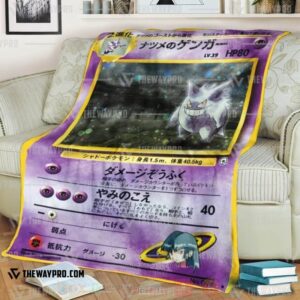 Anime Pokemon SabrinaS Gengar Japanese Ver Blanket
