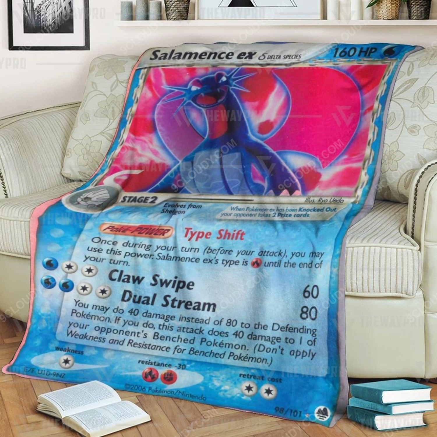 Anime Pokemon Salamence Ex Full Print Soft Blanket Anime Pokemon Salamence Ex Full Print Soft Blanket