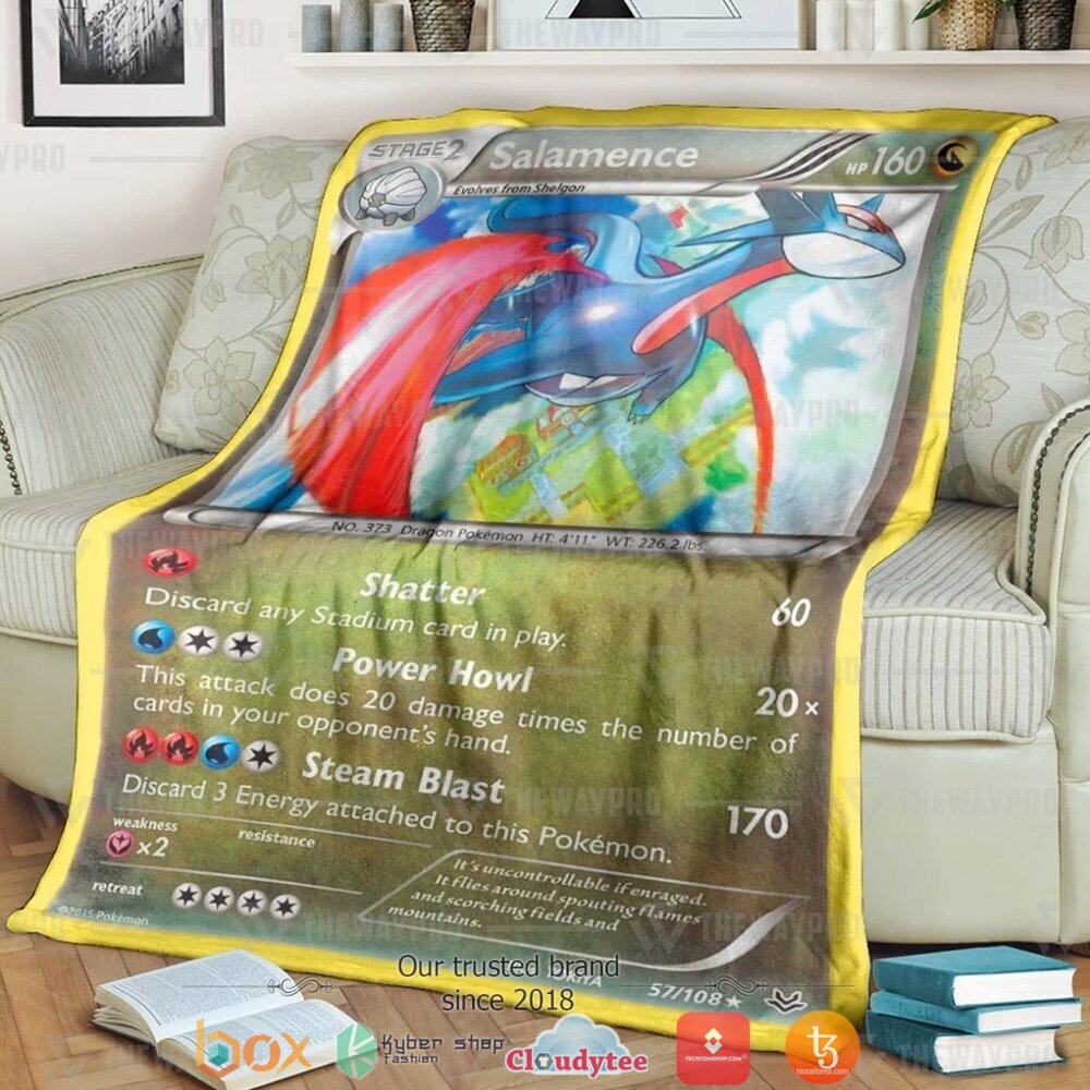 Anime Pokemon Salamence Soft Blanket Anime Pokemon Salamence Soft Blanket