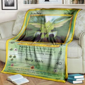 Anime Pokemon Scyther 1St Edition Sharp Sickle Custom Blanket And Quilt
