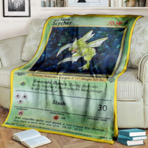 Anime Pokemon Scyther Holo 1St Edition Soft Blanket