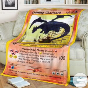 Anime Pokemon Shining Charizard Custom Blanket