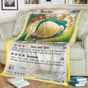 Anime Pokemon Snorlax Full Print Soft Blanket