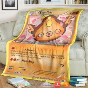 Anime Pokemon Stunfisk Legendary Treasures Soft Blanket 1