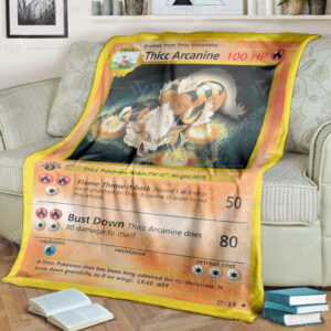 Anime Pokemon Thicc Arcanine Full Print Soft Blanket