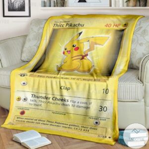 Anime Pokemon Thicc Pikachu Custom Blanket