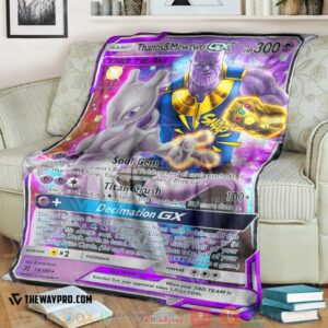 Anime Pokemon Tn Mewtwo Gx Tag Team Soft Blanket
