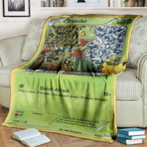 Anime Pokemon Treecko Full Print Soft Blanket