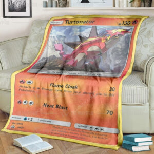 Anime Pokemon Turtonator Full Print Soft Blanket