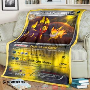 Anime Pokemon Umbreon And Jolteon Duo Card Soft Blanket