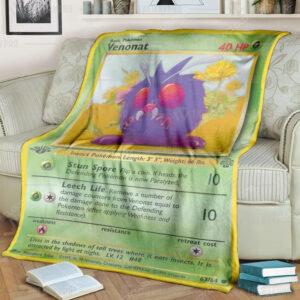 Anime Pokemon Venonat Full Print Soft Blanket
