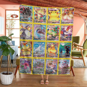 Anime Pokemon Vmax Cards Cards Custom Soft Blanket