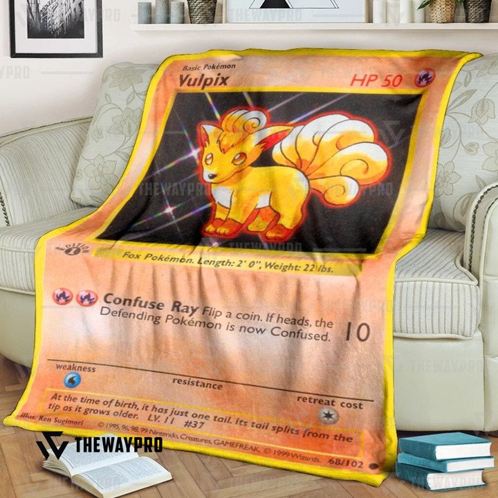 Anime Pokemon Vulpix Base Set Quilt Blanket Anime Pokemon Vulpix Base Set Quilt Blanket