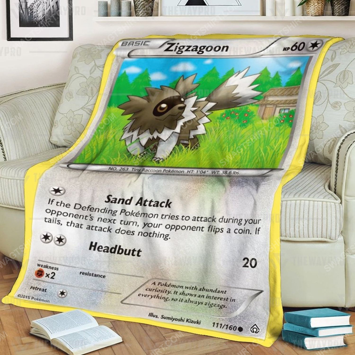 Anime Pokemon Zigzagoon Full Print Soft Blanket Anime Pokemon Zigzagoon Full Print Soft Blanket