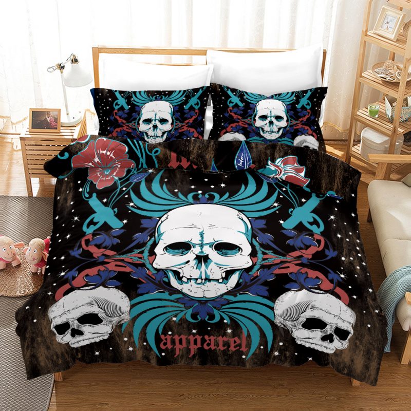 Apparel Skull Duvet Cover and Pillowcase Set Bedding Set Apparel Skull Duvet Cover and Pillowcase Set Bedding Set