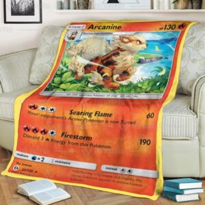 Arcanine Pokemon Fleece Blanket