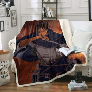 Attack On Titan Levi Brown Blanket