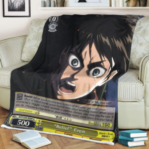 Attack On Titan Relief Eren Sherpa Blanket