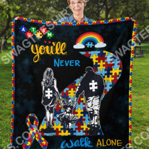 Autism Awareness YouLl Never Walk Alone Blanket