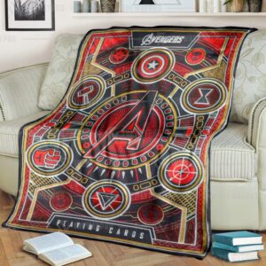 Avengers Playing Card Red Blanket
