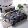 Black Bohemian Bones Duvet Cover and Pillowcase Set Bedding Set