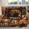 Black Cat With Knife What Halloween Blanket