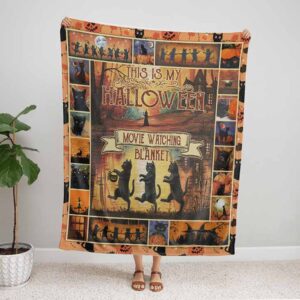 Black Cats This Is My Halloween Movie Watching Blanket Quilt 5