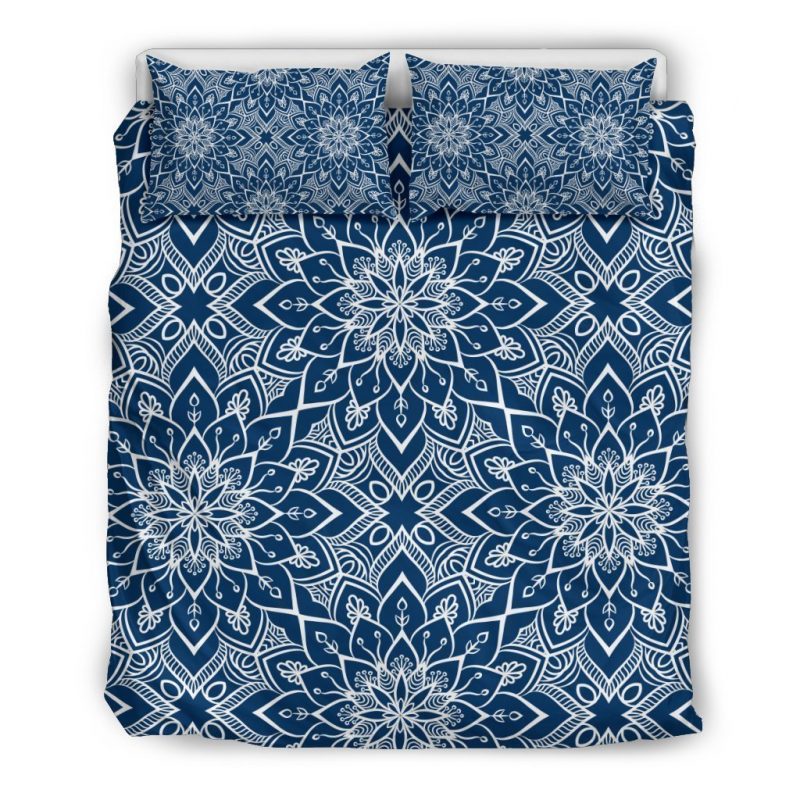 Blue And White Bohemian Mandala Print Duvet Cover and Pillowcase Set Bedding Set Blue And White Bohemian Mandala Print Duvet Cover and Pillowcase Set Bedding Set