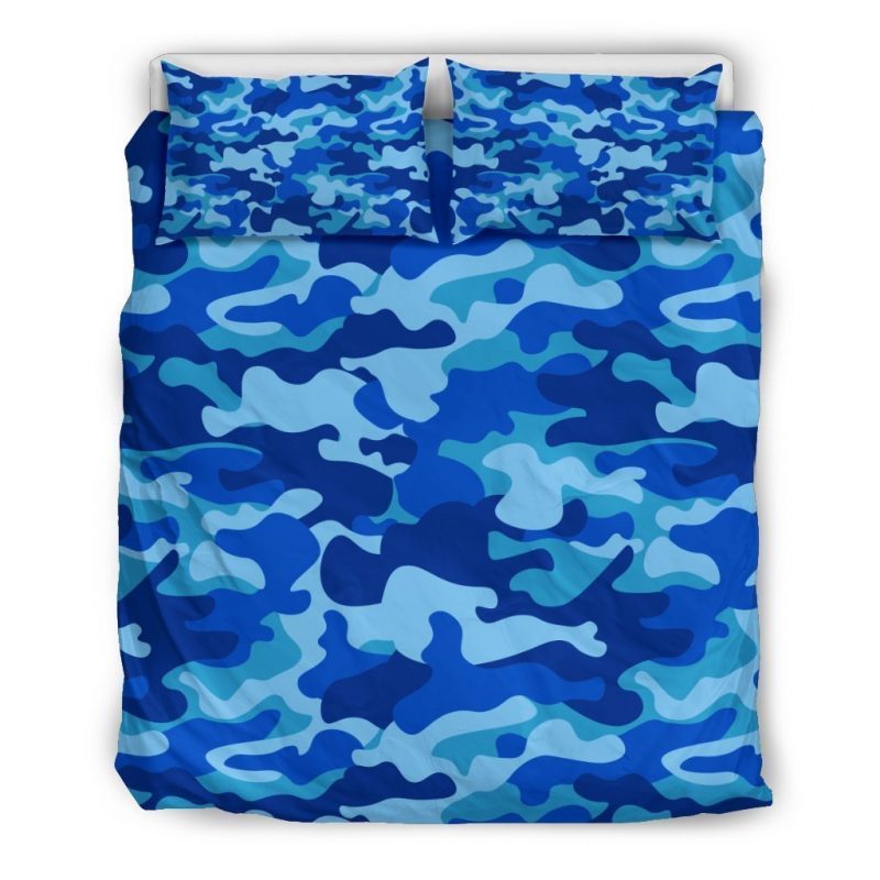 Blue Camouflage Print Duvet Cover and Pillowcase Set Bedding Set Blue Camouflage Print Duvet Cover and Pillowcase Set Bedding Set