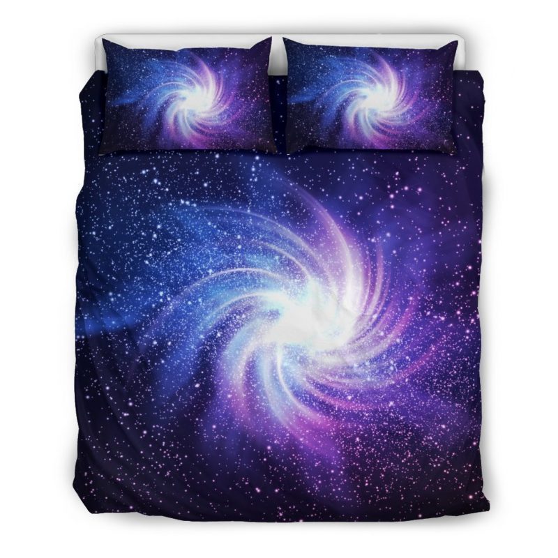 Blue Purple Spiral Galaxy Space Print Duvet Cover and Pillowcase Set Bedding Set Blue Purple Spiral Galaxy Space Print Duvet Cover and Pillowcase Set Bedding Set