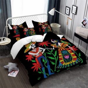 Boho Man And Women Skeleton Duvet Cover and Pillowcase Set Bedding Set