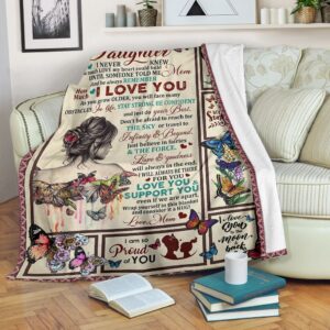 Butterfly And Girl To My Daughter I Am So Proud Of You Full Printing Blanket