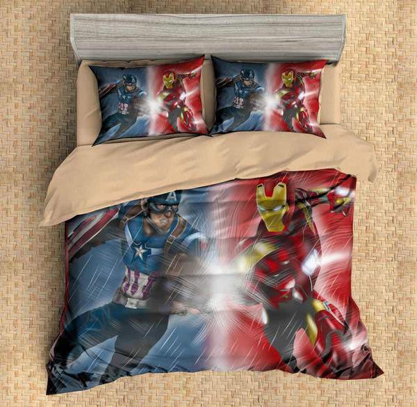 Captain America Vs Iron Man Duvet Cover and Pillowcase Set Bedding Set Captain America Vs Iron Man Duvet Cover and Pillowcase Set Bedding Set