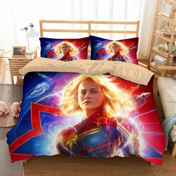 Captain Marvel 2 Duvet Cover and Pillowcase Set Bedding Set 474 Captain Marvel 2 Duvet Cover and Pillowcase Set Bedding Set 474
