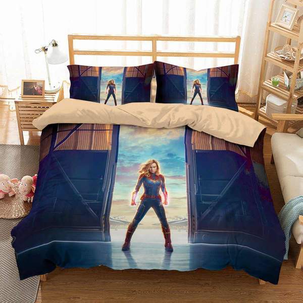 Captain Marvel 3 Duvet Cover and Pillowcase Set Bedding Set 473 Captain Marvel 3 Duvet Cover and Pillowcase Set Bedding Set 473