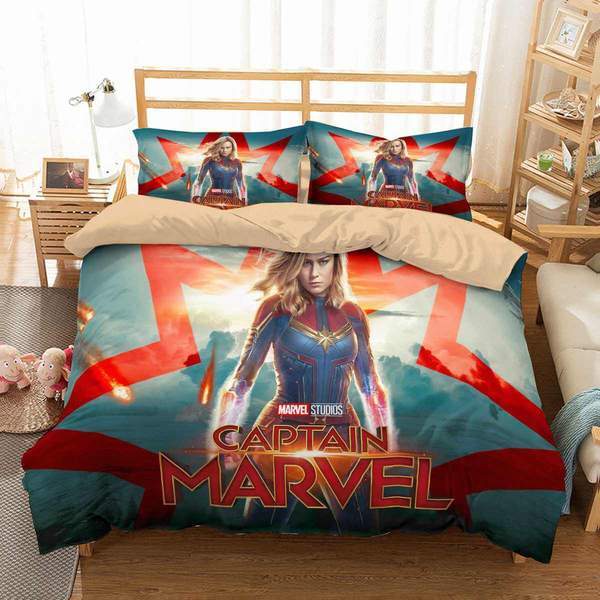 Captain Marvel 4 Duvet Cover and Pillowcase Set Bedding Set Captain Marvel 4 Duvet Cover and Pillowcase Set Bedding Set