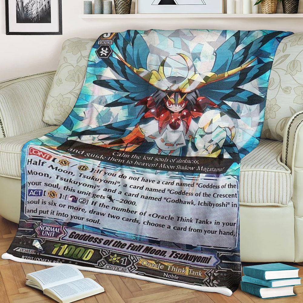 Cardfight Vanguard Goddess Of The Full Moon Tsukuyomi Sherpa Blanket Cardfight Vanguard Goddess Of The Full Moon Tsukuyomi Sherpa Blanket