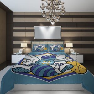 Charlotte Hornets 7 NBA Basketball ize Duvet Cover and Pillowcase Set Bedding Set scaled 1