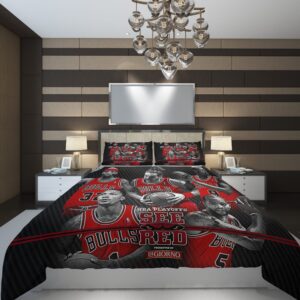 Chicago Bulls team NBA Basketball ize Duvet Cover and Pillowcase Set Bedding Set scaled 1