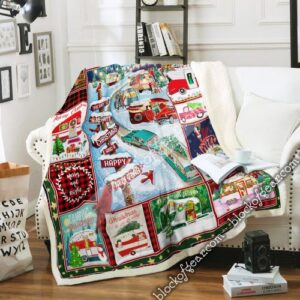 Christmas Camper This Way To A Merry Christmas And Happy New Year Blanket