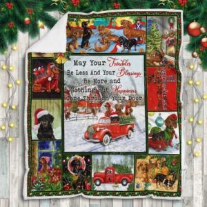 Christmas Dog Dachshund Sofa Blanket