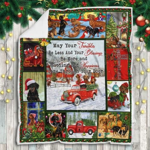 Christmas Dog Dachshund Sofa Blanket Christmas Dog Dachshund Sofa Blanket