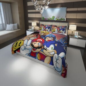 Cloud Strife crossover Final Fantasy Mega Man Ryu Street Fighter Duver Duvet Cover and Pillowcase Set Bedding Set scaled 1