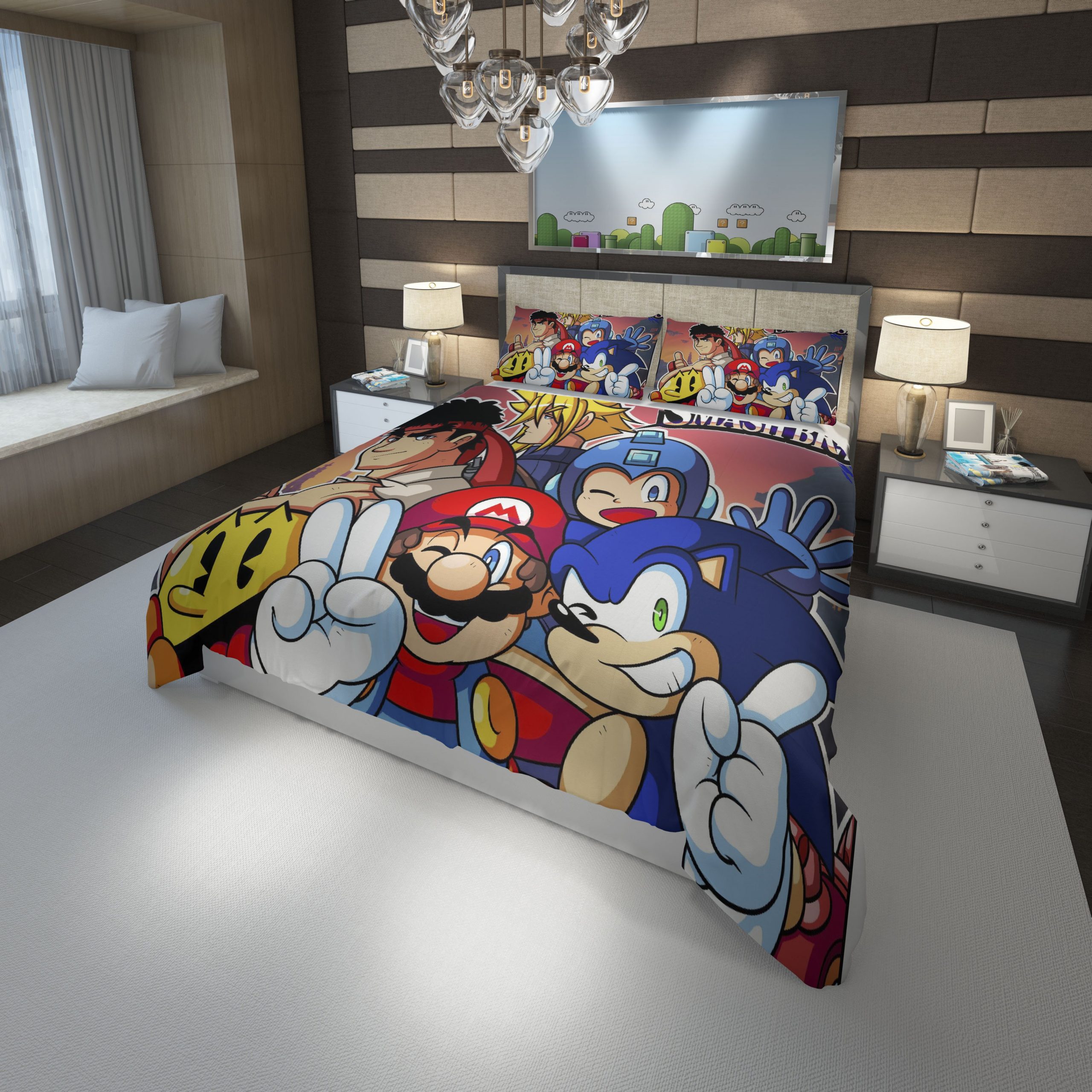 Cloud Strife crossover Final Fantasy Mega Man Ryu Street Fighter Duver Duvet Cover and Pillowcase Set Bedding Set scaled 1 Cloud Strife crossover Final Fantasy Mega Man Ryu Street Fighter Duver Duvet Cover and Pillowcase Set Bedding Set scaled 1