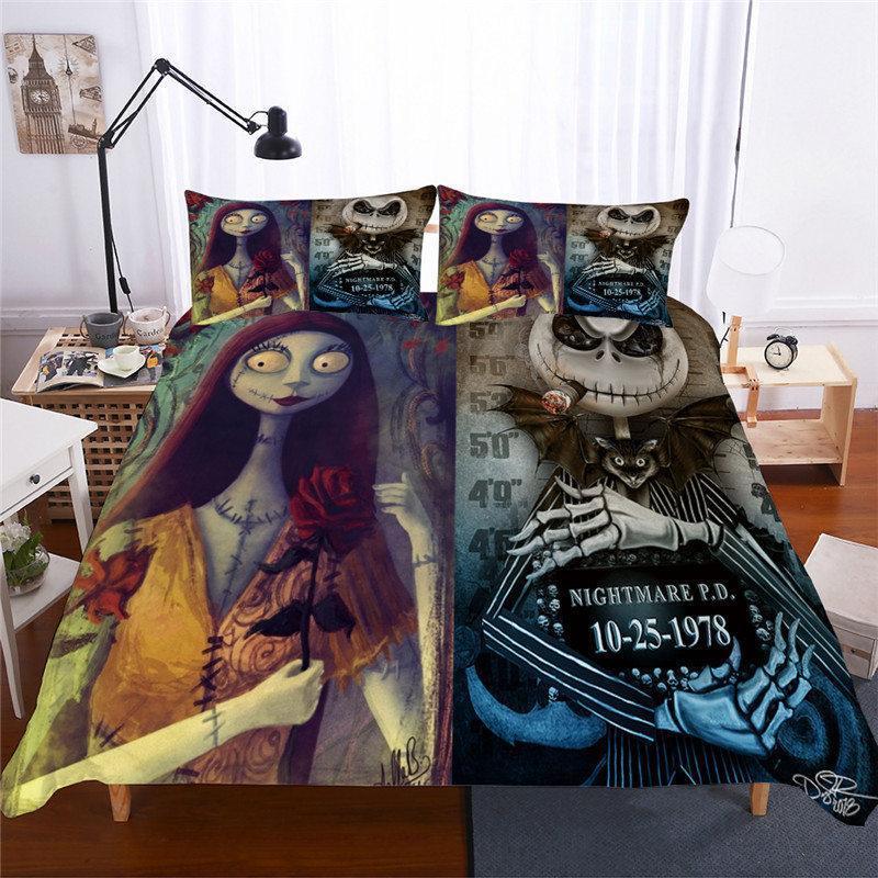 Couple Nightmare Before Christmas Duvet Cover and Pillowcase Set Bedding Set 360 Couple Nightmare Before Christmas Duvet Cover and Pillowcase Set Bedding Set 360