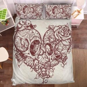 Couple Skull 1 Duvet Cover and Pillowcase Set Bedding Set