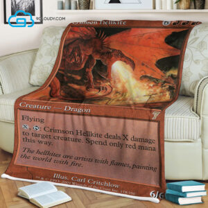 Crimson Hellkite Game Magic The Gathering Blanket