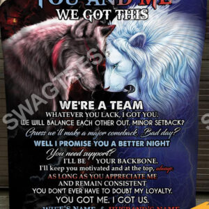 Custom Name Lion And Wolf You And Me We Got This WeRe A Team Blanket