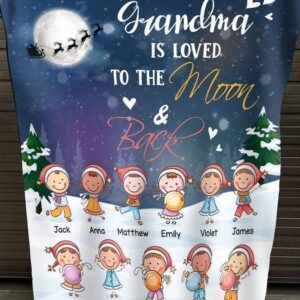 Custom Name This Grandma Is Loved To The Moon And Back Blanket