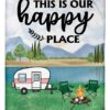 Custom Name This Is Our Happy Place Lifes Adventures Camping Blanket